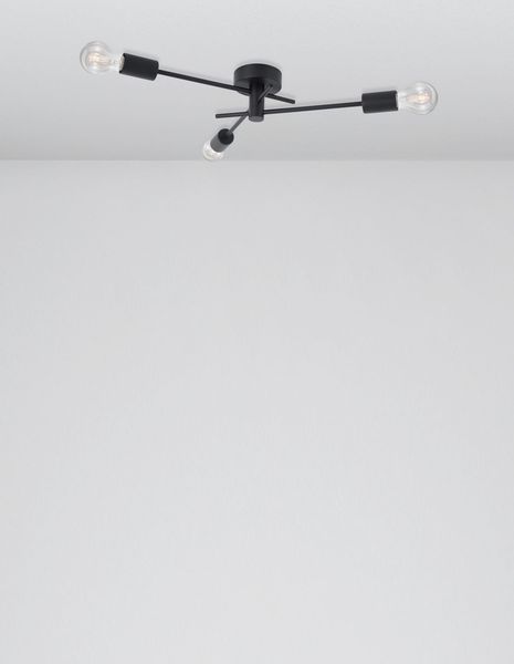 Nova Luce GRANSO Deckenleuchte E27 3-fach Schwarz 10,8x56cm dimmbar 9156303