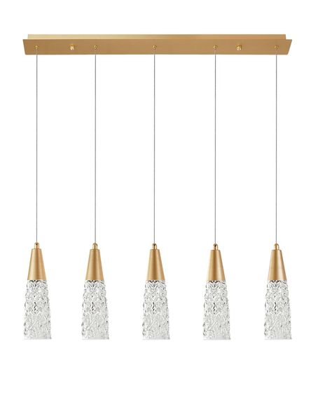 Nova Luce KOVAC Pendelleuchte G9 5-fach Gold 80x10x180cm dimmbar 9160195