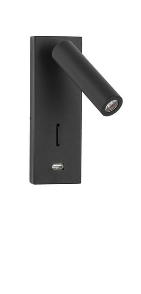 Nova Luce FUSE LED Wandleuchte Schwarz 3W Warmweiss 6x12,3x18cm 9170102