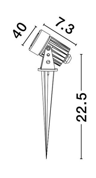 Nova Luce CALIX LED Spießleuchte Schwarz 3W IP65 Warmweiss 40x7,3x22,5cm 9172870