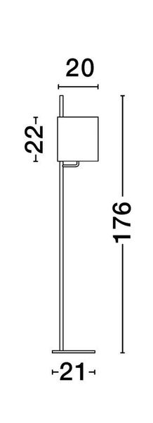 Nova Luce YAMA Stehlampe E27 Weiß 176x20cm 9180521