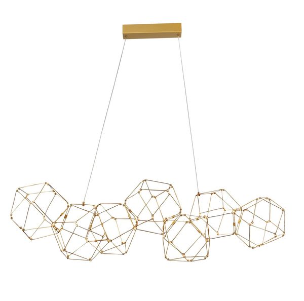 Nova Luce NEBULA LED Pendelleuchte Gold 33,6W Warmweiss 108x32x120cm 9186807