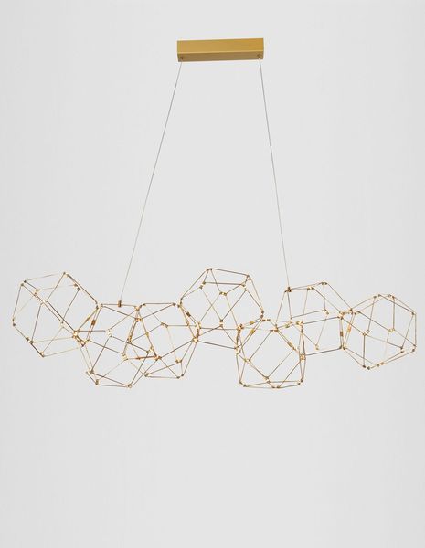 Nova Luce NEBULA LED Pendelleuchte Gold 33,6W Warmweiss 108x32x120cm 9186807