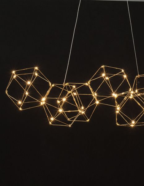 Nova Luce NEBULA LED Pendelleuchte Gold 33,6W Warmweiss 108x32x120cm 9186807