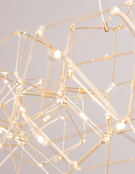 Nova Luce NEBULA LED Pendelleuchte Gold 33,6W Warmweiss 108x32x120cm 9186807