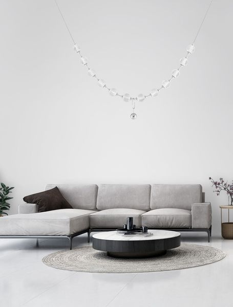 Nova Luce BRILLANTE LED Pendelleuchte Chrom 49W Neutralweiss 185x10x120cm dimmbar 9186911