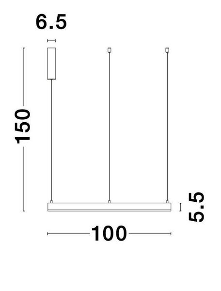 Nova Luce MOTIF LED Pendelleuchte Messing 60W Warmweiss 200x100cm dimmbar 9190655