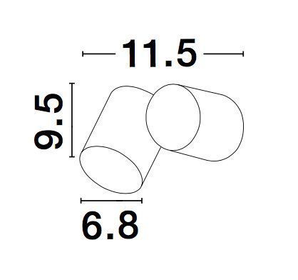 Nova Luce FOCUS Wandleuchte GU10 Schwarz 7W IP54 6,8x11,5x9,5cm 9207912