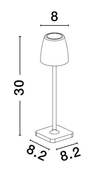 Nova Luce COLT LED Tischleuchte Schwarz 2W IP54 Warmweiss 8x8,2x30cm 9223411