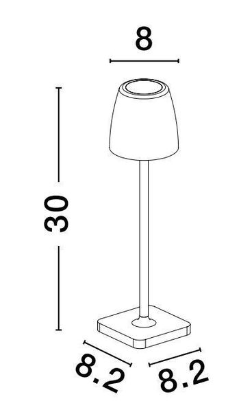 Nova Luce COLT LED Tischleuchte Rostbraun 2W IP54 Warmweiss 8x8,2x30cm 9223412