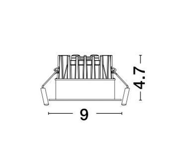 Nova Luce BLADE LED Einbauspots Weiß 12W IP65 Warmweiss 9x9x4,7cm 9232117