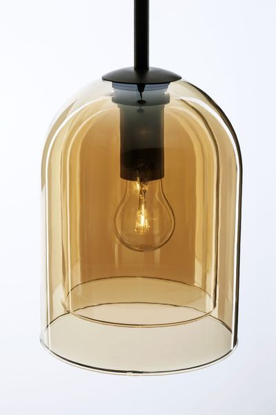 Nova Luce VELOR Pendelleuchte E27 Schwarz Champagner 240x18cm dimmbar 9236730