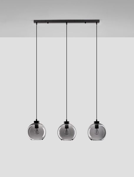 Nova Luce PALMER Pendelleuchte E27 3-fach Schwarz 84x17,4x145cm dimmbar 9241150