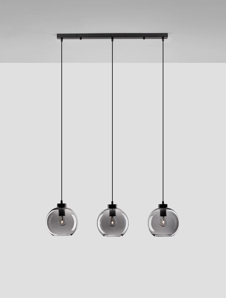 Nova Luce PALMER Pendelleuchte E27 3-fach Schwarz 84x17,4x145cm dimmbar 9241150