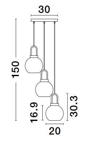 Nova Luce IRVINE Pendelleuchte E27 3-fach Gold 150x30cm dimmbar 9241190