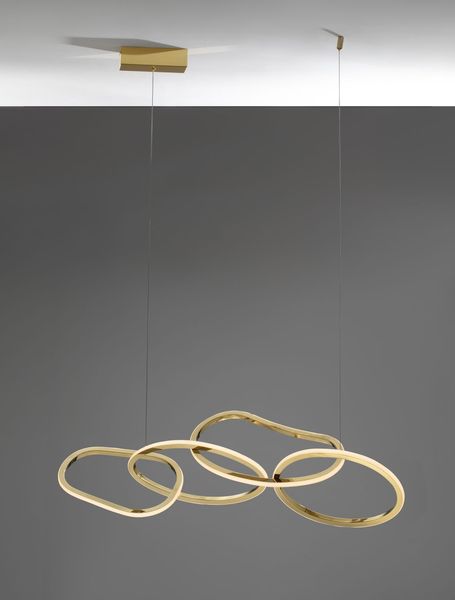 Nova Luce GIRISH LED Pendelleuchte Gold 51W Warmweiss 100x20x120cm dimmbar 9248111