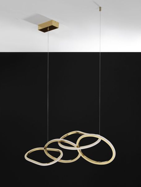 Nova Luce GIRISH LED Pendelleuchte Gold 51W Warmweiss 100x20x120cm dimmbar 9248111