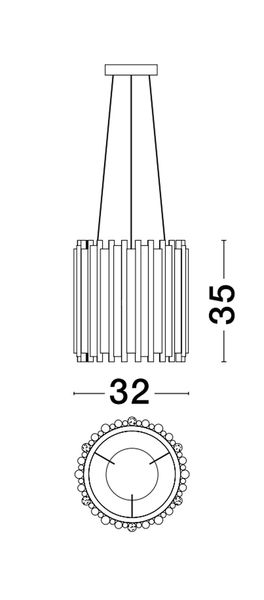 Nova Luce FELIX Pendelleuchte G9 6-fach Gold 120x32cm dimmbar 9287916