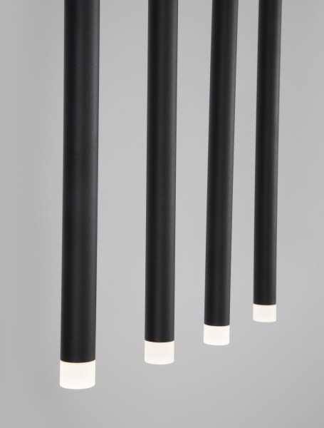 Nova Luce TRIMLE LED Pendelleuchte Schwarz 21W Warmweiss 100x8x180cm 9287935