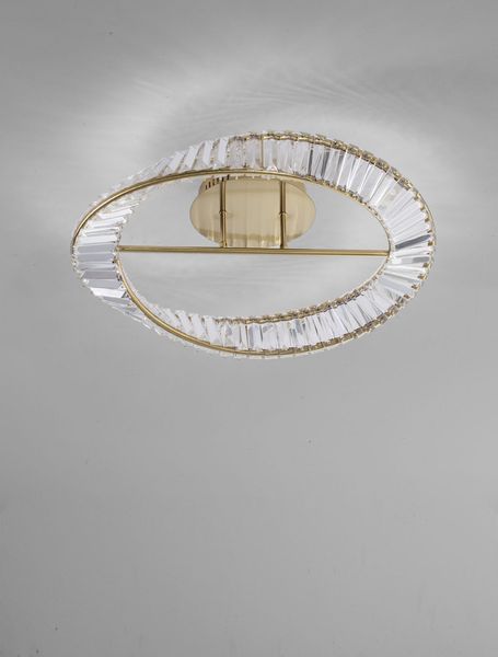 Nova Luce AURELIA LED Deckenleuchte Gold 35W Neutralweiss 15x60cm dimmbar 9333060