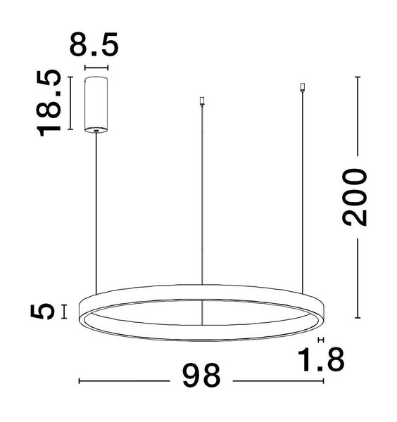 Nova Luce ELOWEN LED Pendelleuchte Weiß 106W Warmweiss 200x98cm dimmbar 9345667