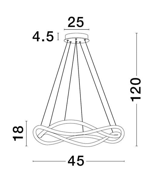 Nova Luce JINAL LED Deckenleuchte Schwarz 27W Warmweiss 120x45cm dimmbar 9348101