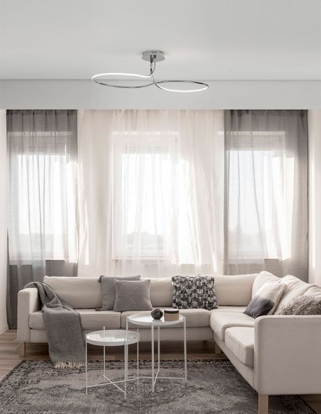 Nova Luce FUNGO LED Deckenleuchte Chrom 47W Warmweiss 98x39,5x26cm dimmbar 9357085