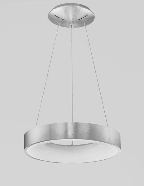 Nova Luce RANDO THIN LED Pendelleuchte Silber 30W Warmweiss 120x38cm dimmbar 9453434