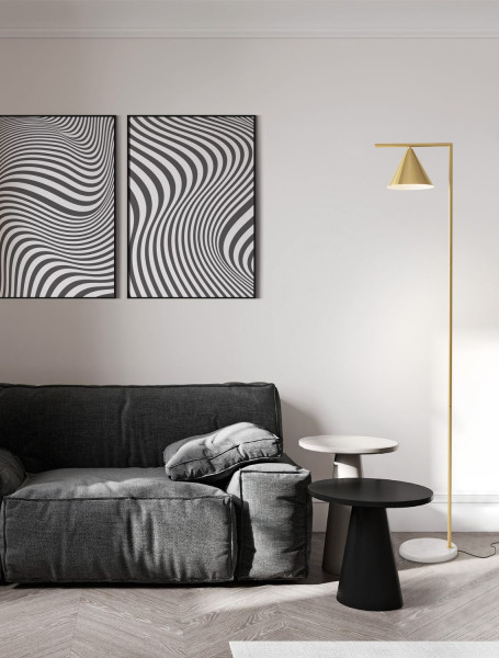 Nova Luce SWAY Stehlampe E27 Gold 25x35x175cm 9501236