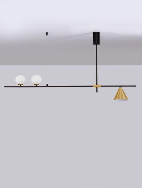 Nova Luce SWAY Pendelleuchte E27 3-fach Gold 123x15x70cm dimmbar 9501237