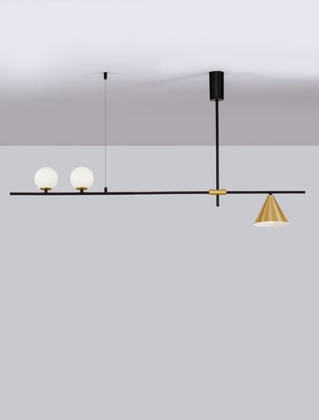 Nova Luce SWAY Pendelleuchte E27 3-fach Gold 123x15x70cm dimmbar 9501237