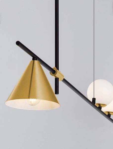 Nova Luce SWAY Pendelleuchte E27 3-fach Gold 123x15x70cm dimmbar 9501237