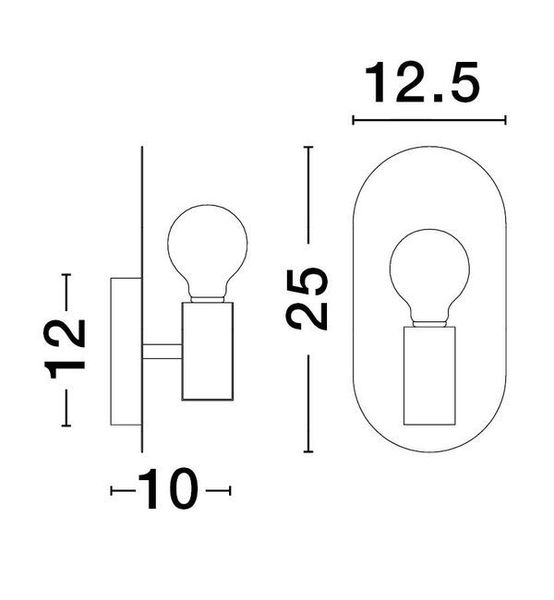 Nova Luce ROYAL Wandleuchte E27 Gold 12,5x10x25cm dimmbar 9501244