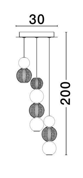 Nova Luce BRILLE LED Pendelleuchte Gold 19W Neutralweiss 200x30cm dimmbar 9511040