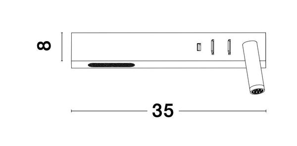 Nova Luce VIDA LED Wandleuchte Schwarz 8W Warmweiss 35x10x8cm 9533521