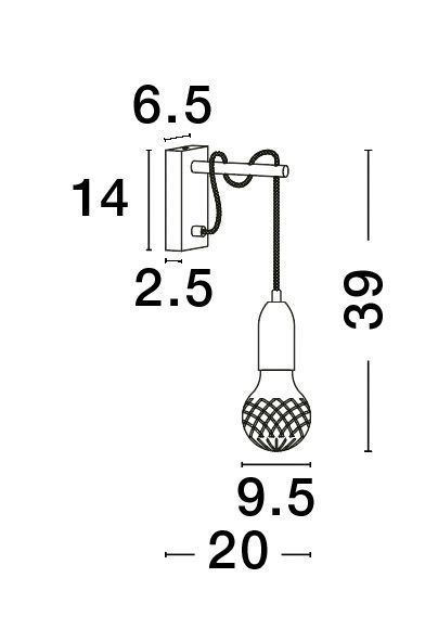 Nova Luce VEDA Wandleuchte G9 Schwarz 9,5x20x39cm dimmbar 9536416