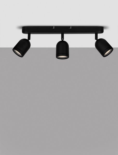 Nova Luce ORSON Deckenleuchte GU10 3-fach Schwarz 48x8x9,7cm dimmbar 9555817