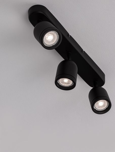 Nova Luce ORSON Deckenleuchte GU10 3-fach Schwarz 48x8x9,7cm dimmbar 9555817