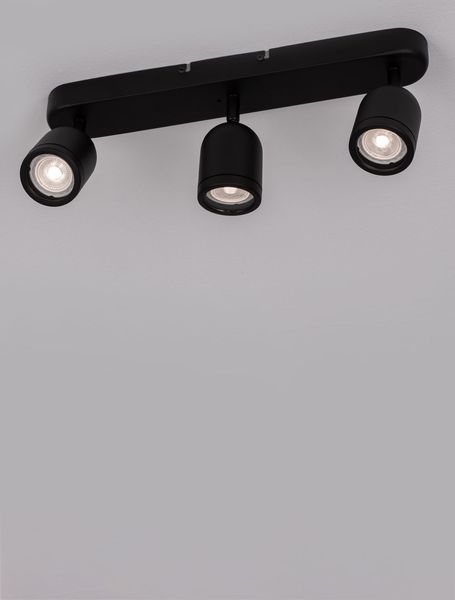 Nova Luce ORSON Deckenleuchte GU10 3-fach Schwarz 48x8x9,7cm dimmbar 9555817