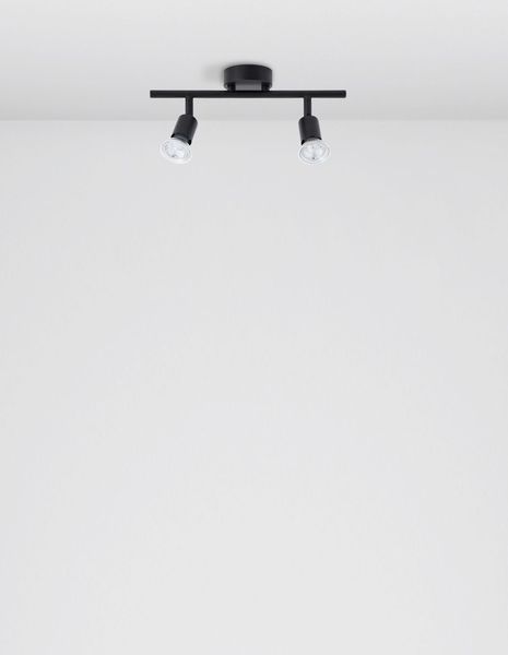 Nova Luce LUP Deckenleuchte GU10 2-fach Schwarz 31x8x10,9cm dimmbar 960006