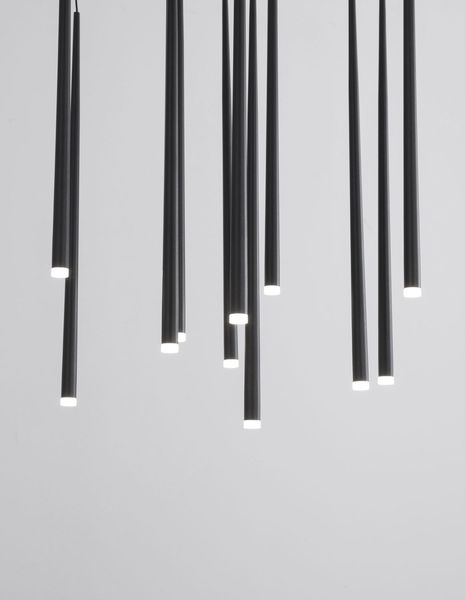 Nova Luce GIONO LED Pendelleuchte Schwarz 29W Warmweiss 230x50cm 9601012