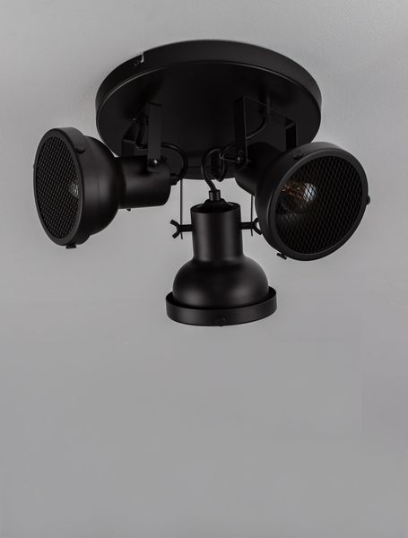 Nova Luce RUVI Deckenleuchte GU10 3-fach Schwarz 22x24cm dimmbar 9624105