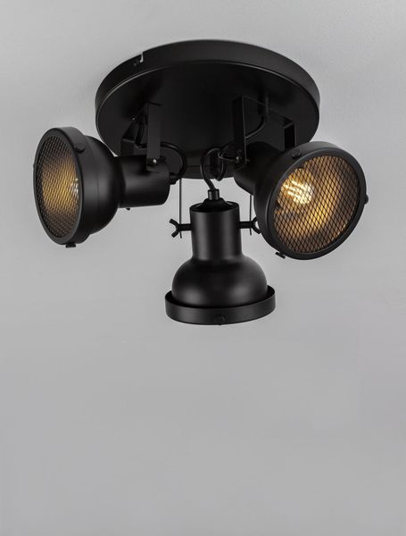 Nova Luce RUVI Deckenleuchte GU10 3-fach Schwarz 22x24cm dimmbar 9624105