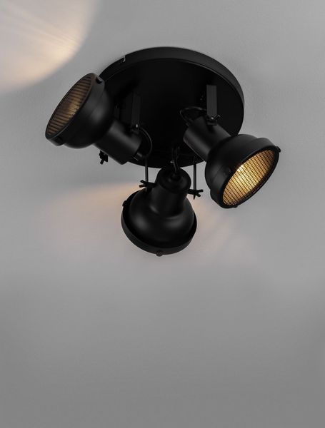 Nova Luce RUVI Deckenleuchte GU10 3-fach Schwarz 22x24cm dimmbar 9624105