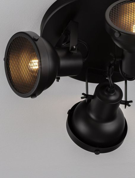 Nova Luce RUVI Deckenleuchte GU10 3-fach Schwarz 22x24cm dimmbar 9624105