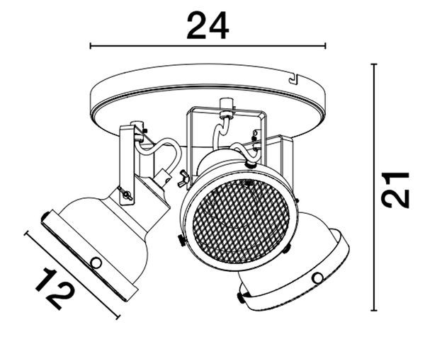 Nova Luce RUVI Deckenleuchte GU10 3-fach Schwarz 22x24cm dimmbar 9624105