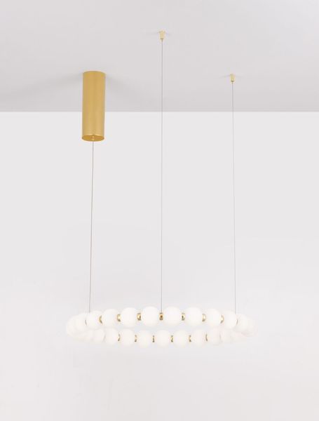 Nova Luce PERLA LED Pendelleuchte Gold 56W Warmweiss 200x62cm dimmbar 9695230