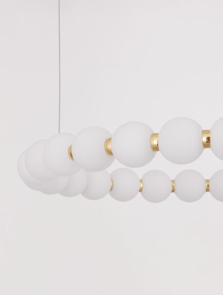 Nova Luce PERLA LED Pendelleuchte Gold 56W Warmweiss 200x62cm dimmbar 9695230