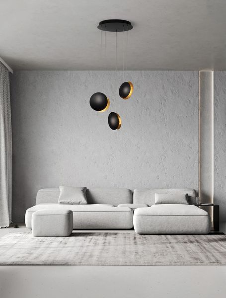 Nova Luce SHELL LED Pendelleuchte Schwarz 17,94W Warmweiss 120x48cm 9695249