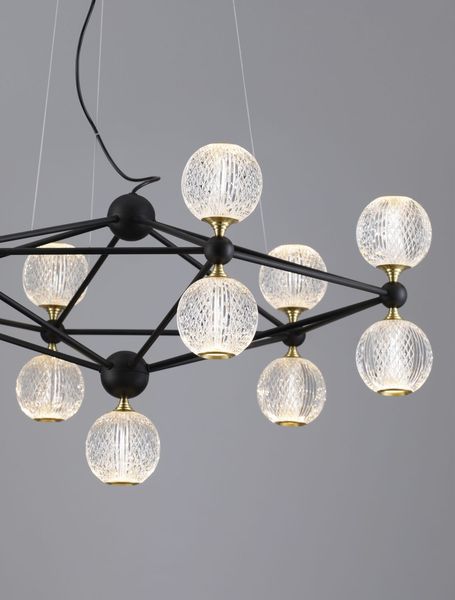 Nova Luce BELINDA LED Pendelleuchte Schwarz 53W Warmweiss 120x89cm dimmbar 9695400